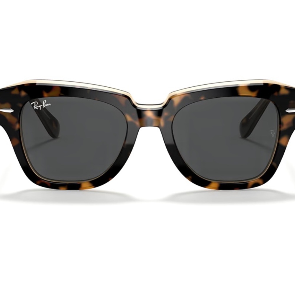 Ray-Ban State Street Women’s Fashion Sunglasses RB2186 Brown Tortoise Grey Smoke - Picture 7 of 10